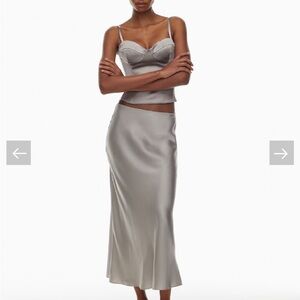 Aritzia Ten Magnetic Silk Skirt- Ashen